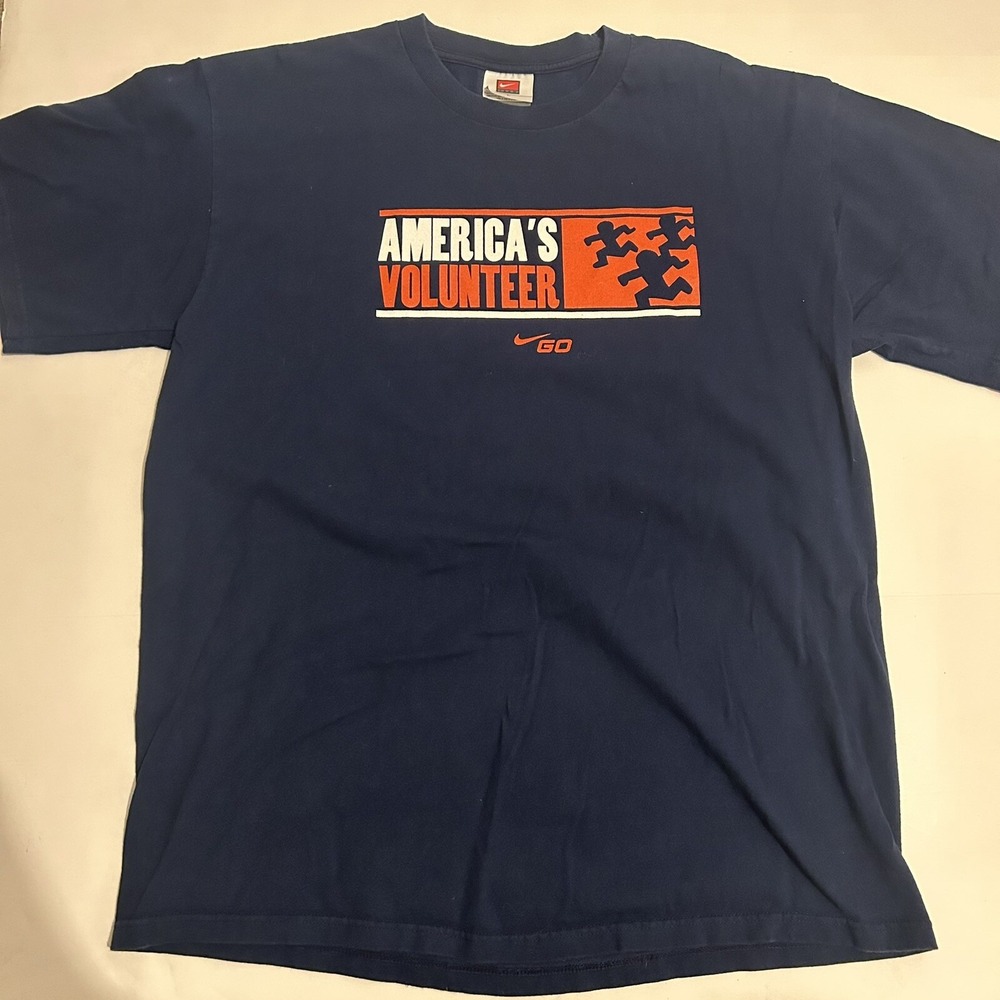 Rare Vintage Y2K Nike Go Team America’s Volunteer Navy Blue Men Size Large